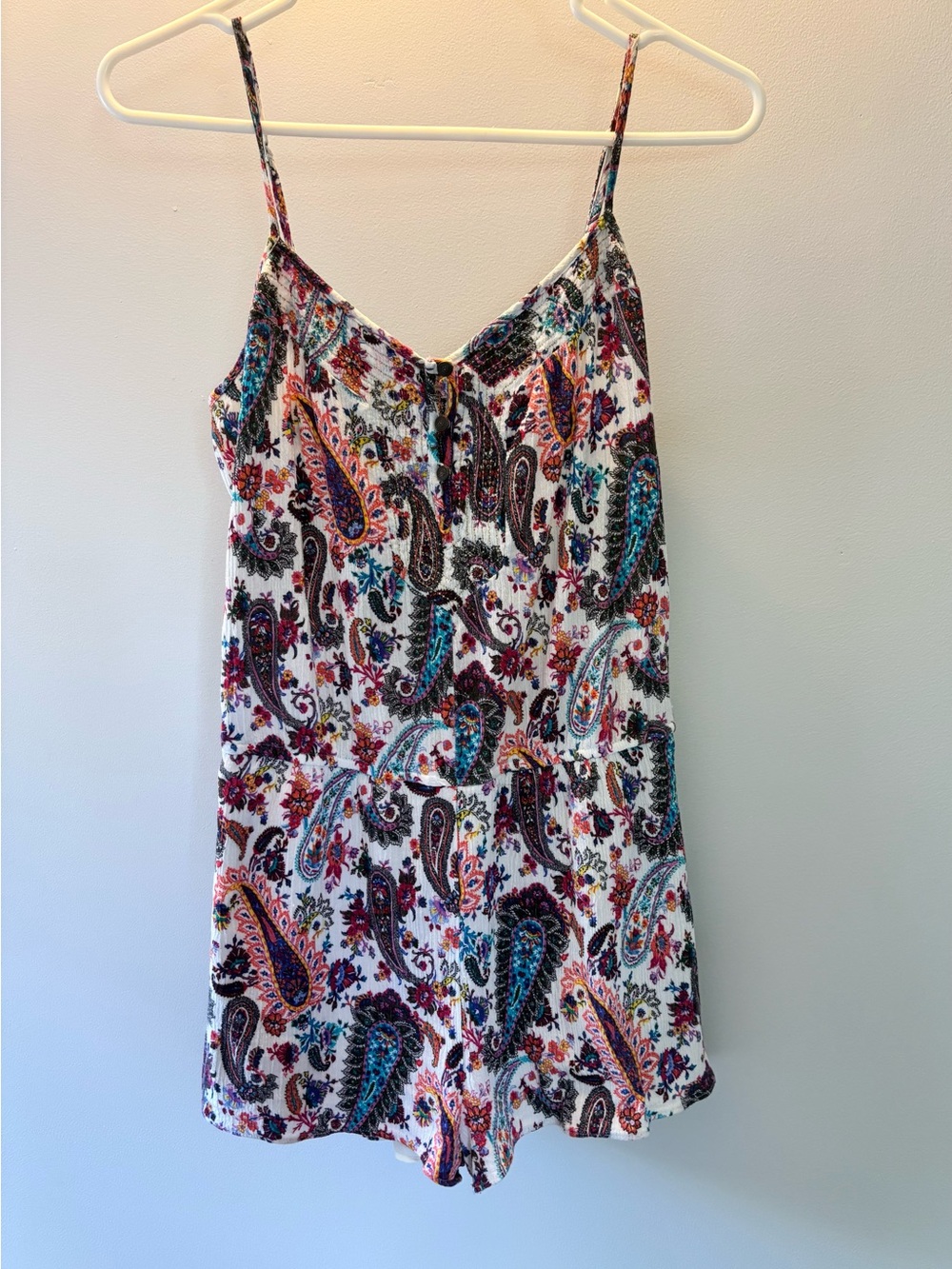 American Eagle Paisley Print Spaghetti-Strap Romper
